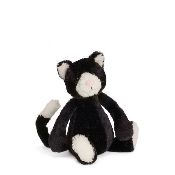 jellycat bashful black & white kitten - small