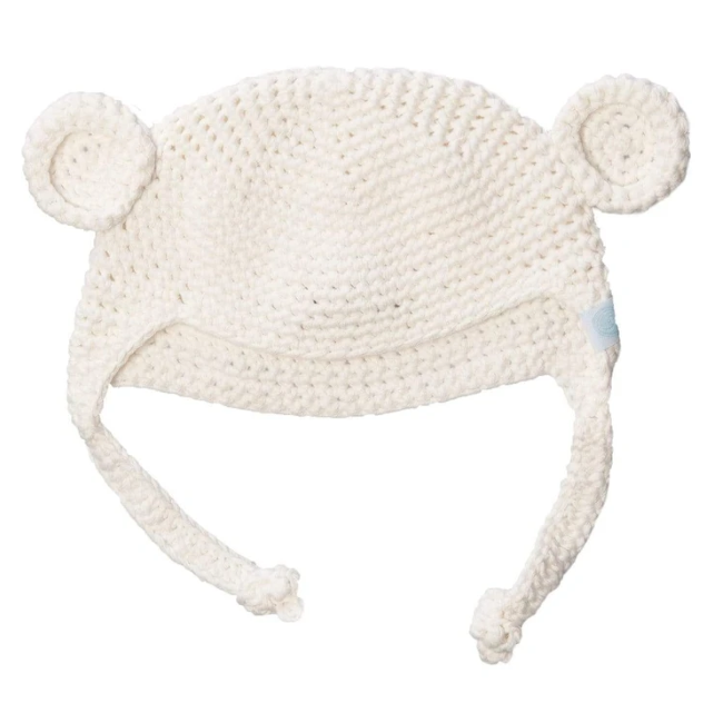 beba bean crochet bear toque in ivory