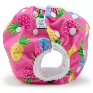 beau + belle littles baby nageuret reusable swim diaper (0-3yrs) - pink pineapples