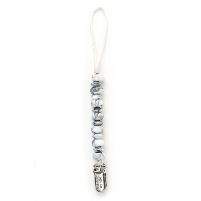 bella tunno silicone pacifier clip - black marble