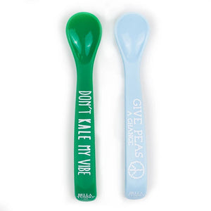 bella tunno silicone spoon set - kale my vibe + peas