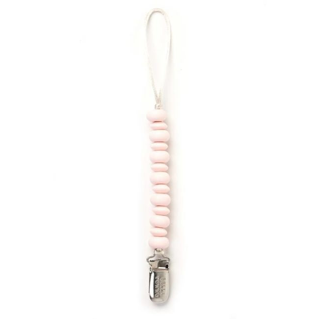 bella tunno silicone pacifier clip - light pink