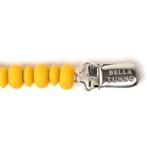 bella tunno silicone pacifier clip - mustard