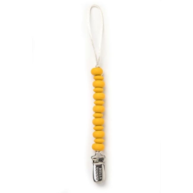 bella tunno silicone pacifier clip - mustard