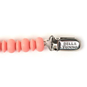 bella tunno silicone pacifier clip - pink