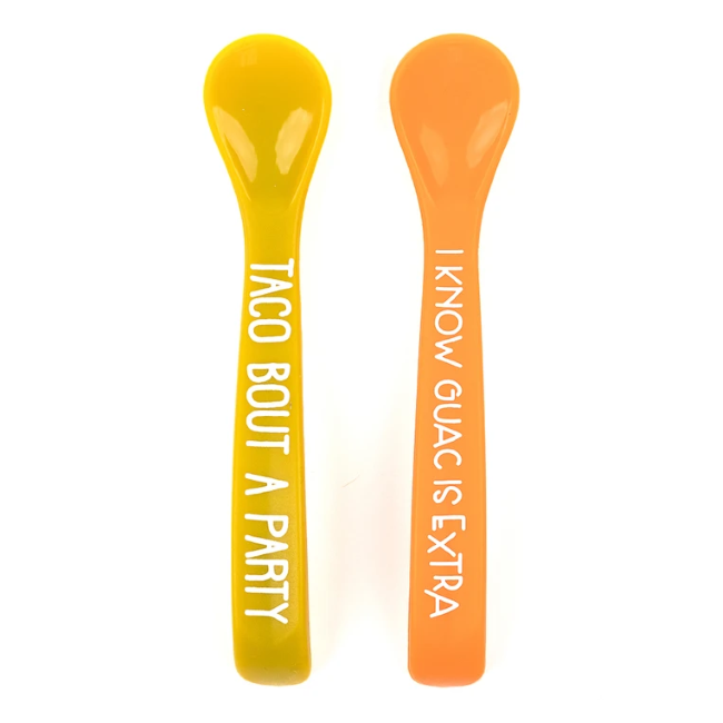 bella tunno silicone spoon set - taco party + guac is extra