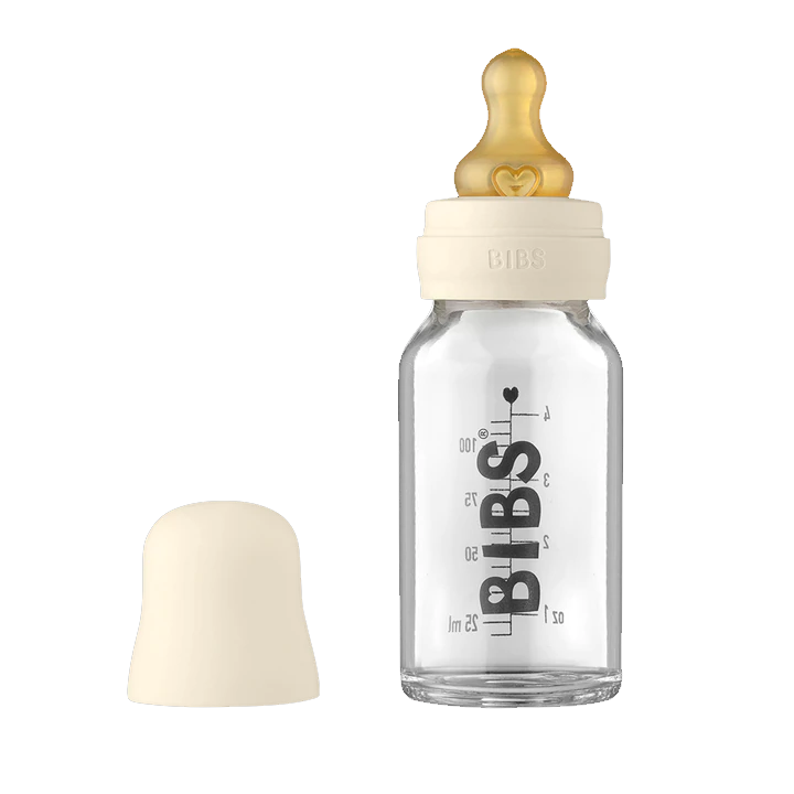Bibs Baby Glass Bottle Complete Set Latex 110ml - Ivory