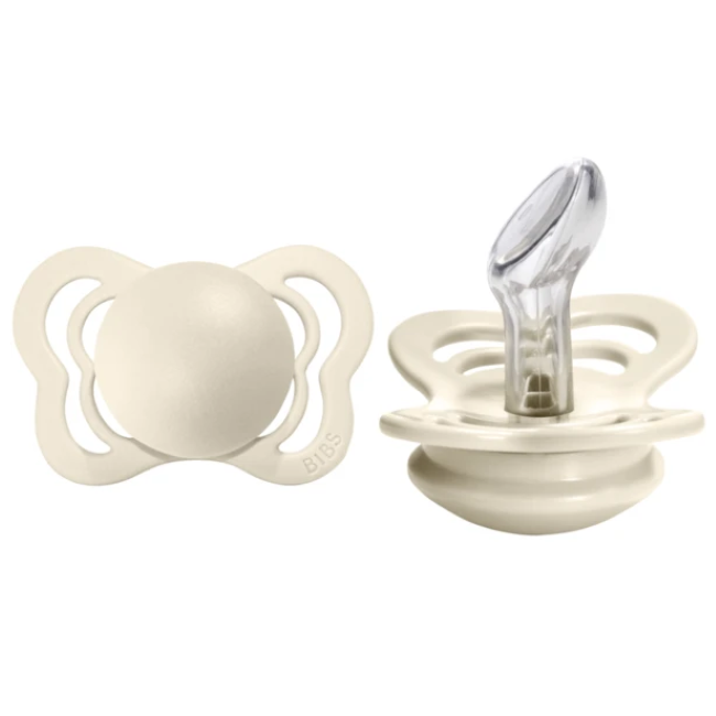 Bibs Pacifier Couture Silicone Anatomical - Ivory 2pk
