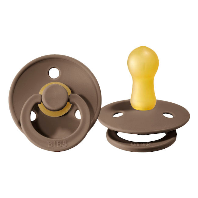 Bibs Original Colour Collection Round Latex Pacifier 2pk - Dark Oak