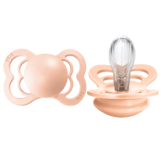 Bibs Pacifier Supreme Silicone Symmetrical - Peach Sunset 2pk