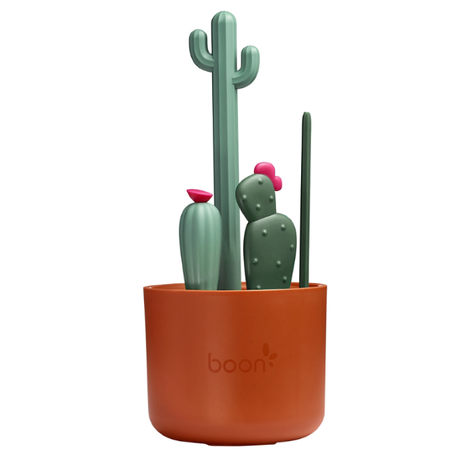Boon Cacti Bottle Brush Set - Brown/Sage