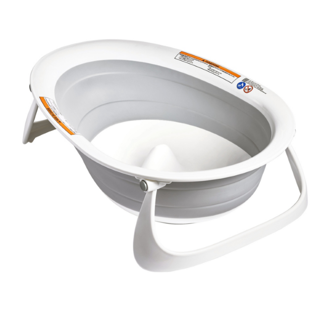 boon naked 2 position collapsible baby bathtub - grey (new design)