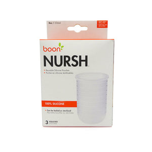 Boon Nursh 8oz Reusable Silicone Pouch 3pk