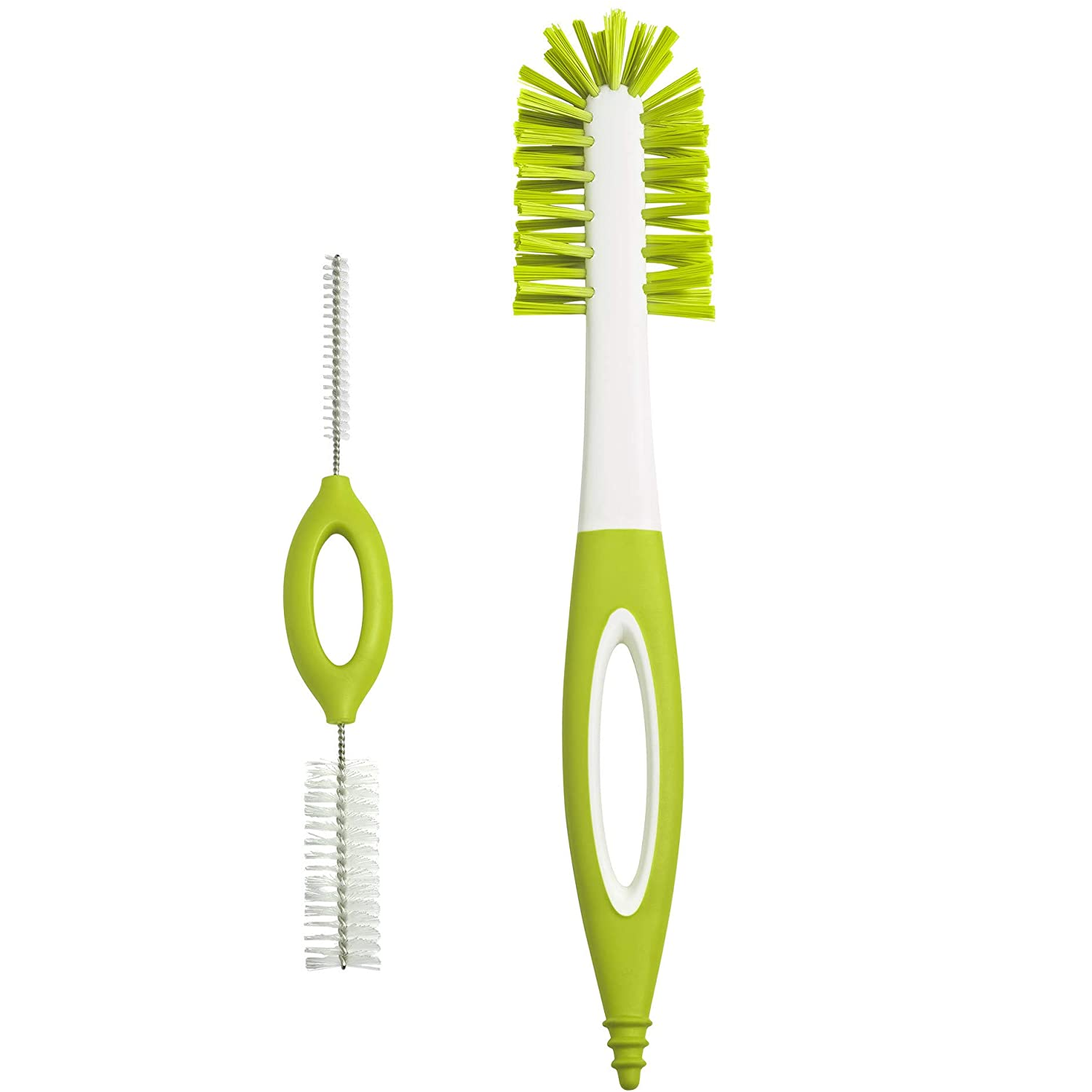 boon trip 2 bottle brushes - green