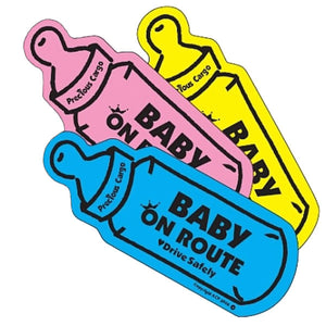 baby on route baby bottle car magnet