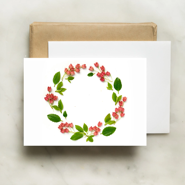 bottle branch botanical card - ring of floral bells