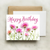 bottle branch botanical happy birthday card - pink flowers