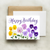 bottle branch botanical happy birthday card - pansies