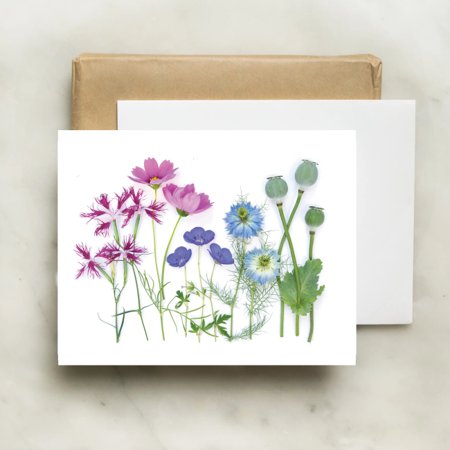 bottle branch botanical card - pastel floral rainbow