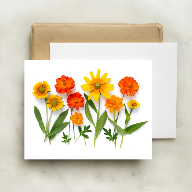 bottle branch botanical card - summer sunshine