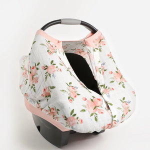 Little Unicorn Cotton Muslin Car Seat Canopy 2 - Watercolor Roses