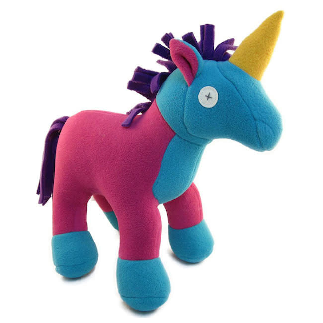 cate & levi softy fleece stuffed animal - unicorn