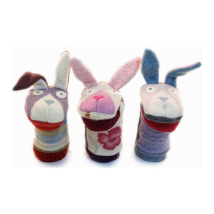 Cate & Levi Wool Animal Puppet - Bunny