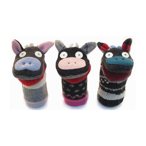 cate & levi wool animal puppet - cow