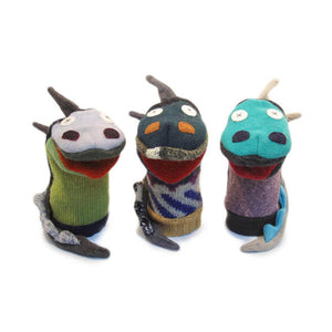 cate & levi wool animal puppet - dragon
