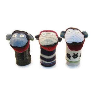 cate & levi wool animal puppet - monkey