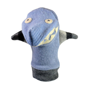 cate & levi wool animal puppet - shark