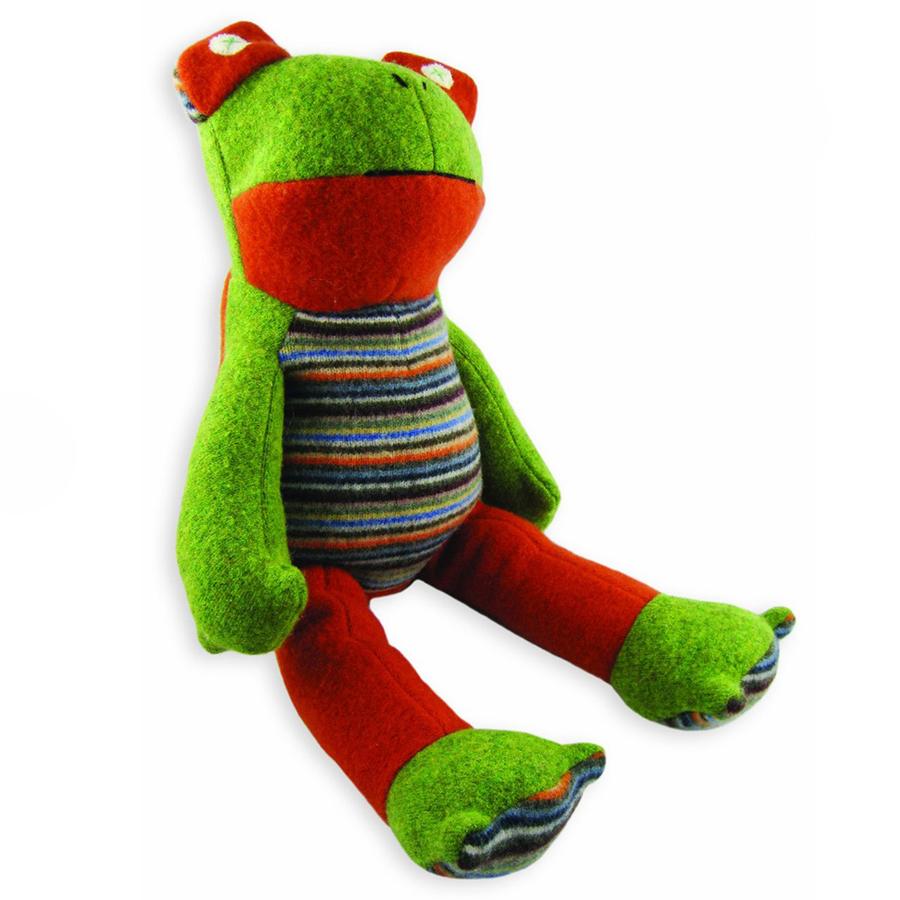 cate & levi wool stuffed animal - frog