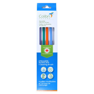 Colibri Silicone Straw Multi 4pk with Straw Cleaner