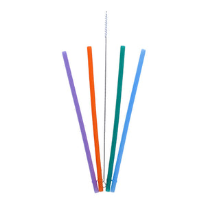 Colibri Silicone Straw Multi 4pk with Straw Cleaner