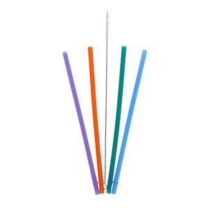 colibri silicone straw multi 4 pack with straw cleaner