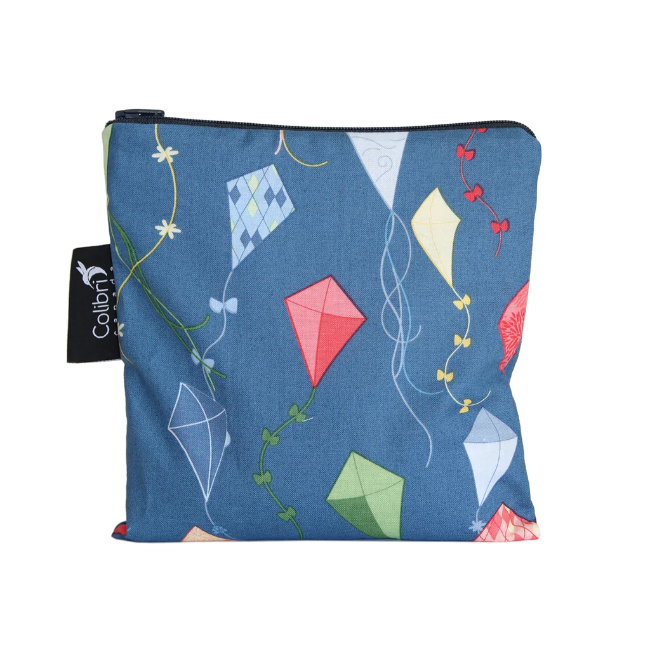 colibri large reusable snack bag - kites