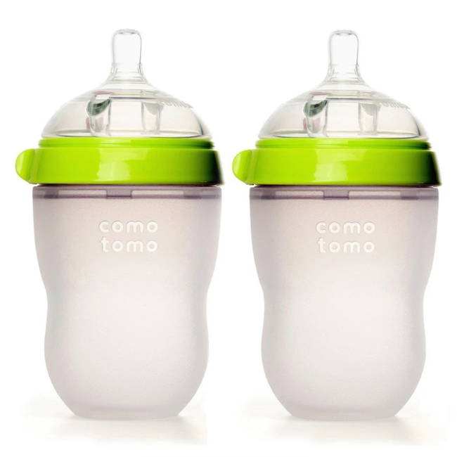 comotomo natural feel bottle 2pk - green 8oz (250ml)