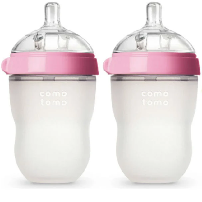 comotomo natural feel bottle 2pk - pink 8oz (250ml)