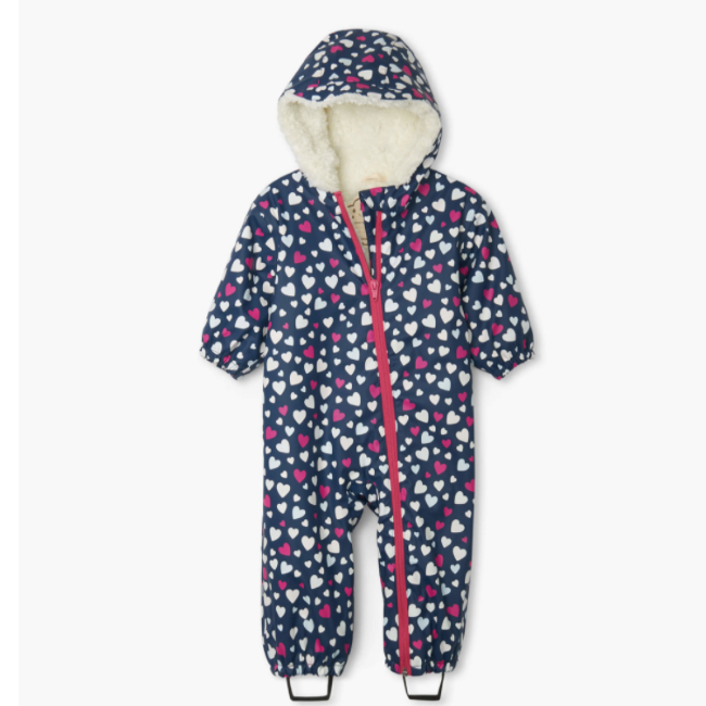 hatley confetti hearts sherpa lined colour changing baby bundler