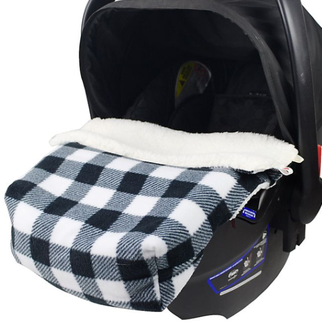 cosy care cosy toes fleece blanket 0 12m black white check