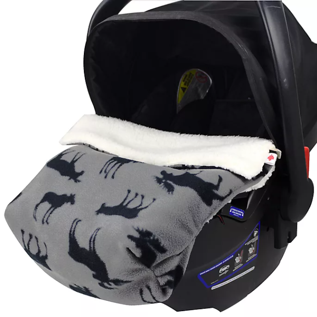 Cosy Care Cosy Toes Fleece Blanket 0-12m - Black/Grey Moose