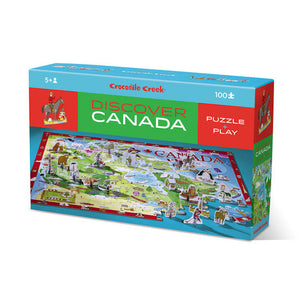 crocodile creek 100 piece discover + play puzzle - canada