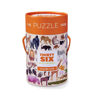 crocodile creek 100 piece animal puzzle - wild animals