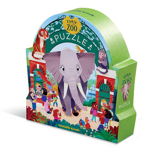 crocodile creek 48 pc day at the museum puzzle - zoo