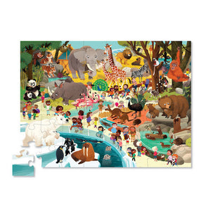 crocodile creek 48 pc day at the museum puzzle - zoo