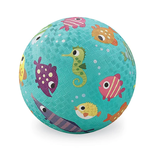 crocodile creek fish 5 inch rubber play ball
