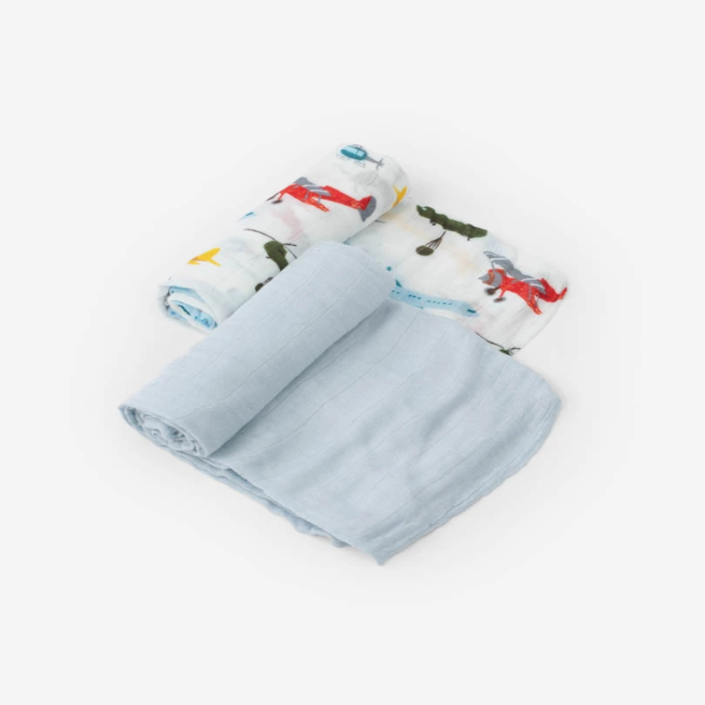 Little Unicorn Deluxe Muslin Swaddle Blanket Set - Air Show