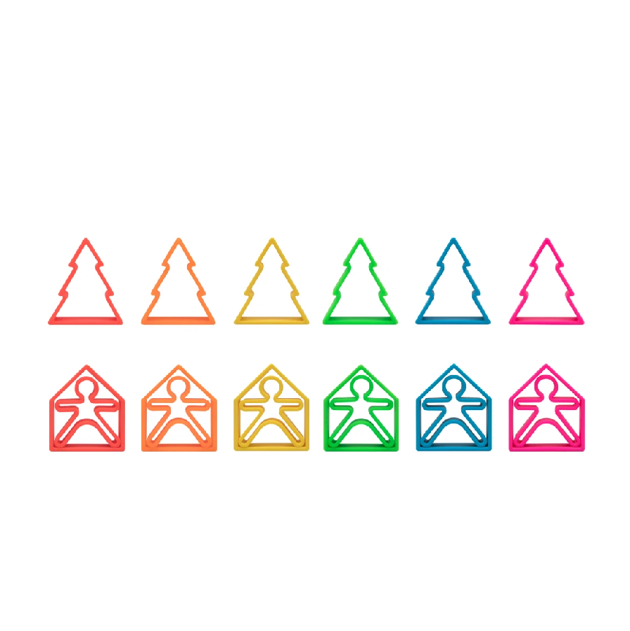 dena silicone 6 kids, house & trees - neon