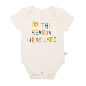 finn and emma graphic bodysuit - reason we are late
