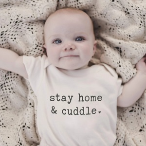 finn and emma graphic bodysuit - stay home & cuddle